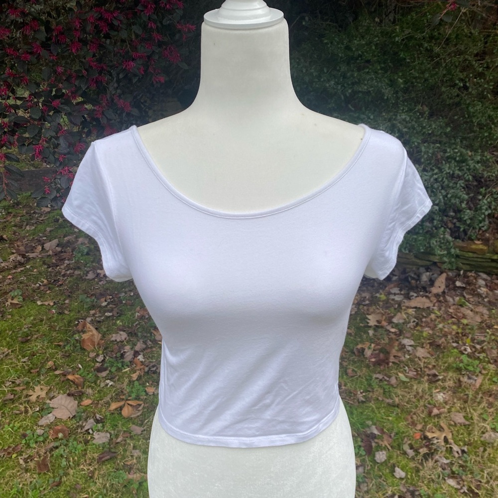 White Cropped Shirt
